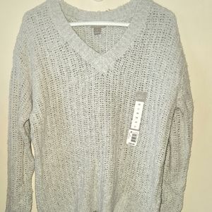 V-Neck Cable Sweater